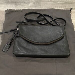 TUMI  No Ho Chrystie East/West Leather Crossbody Bag - Black